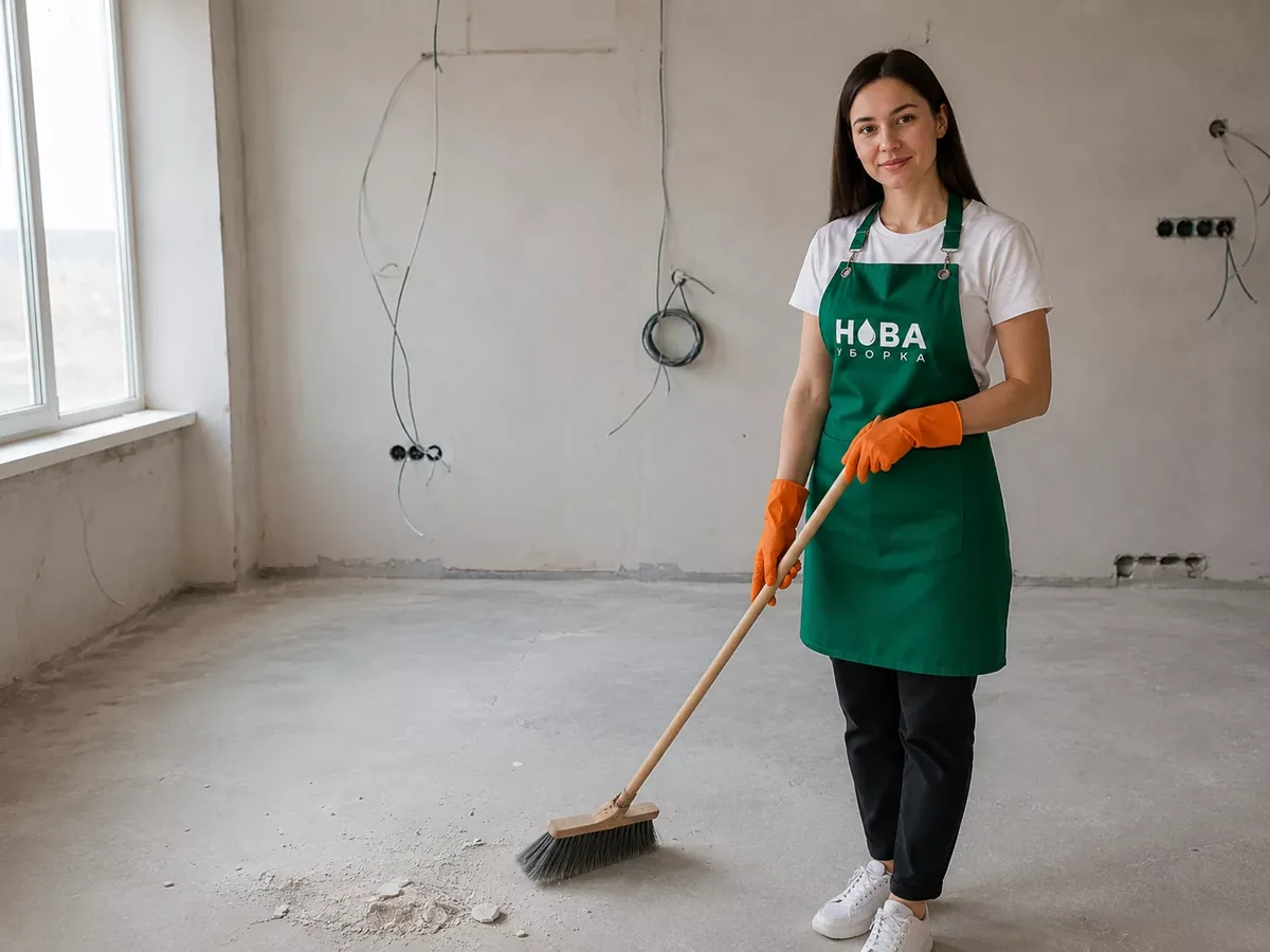 Клинер НОВА за работой — уборка офиса после ремонта в Казани