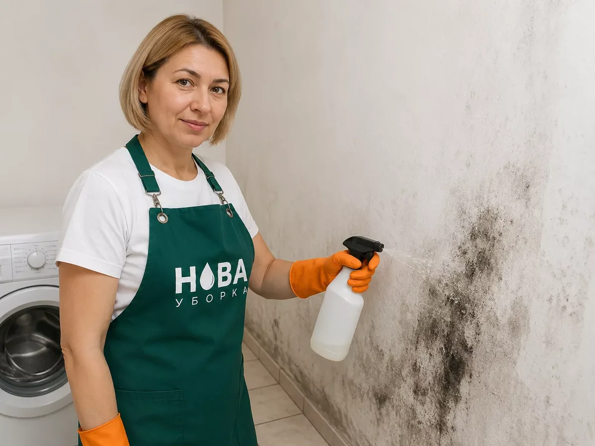 Клинер НОВА за работой — удаление плесени и грибка в помещениях в Казани
